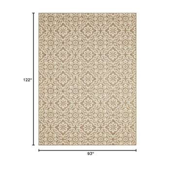 Nicole Miller New York Patio Country Danica Transitional Geometric Indoor/Outdoor Area Rug, Brown/Beige, 7'9"x10'2"