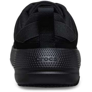 Crocs Men's On The Clock Work Sneakers, Slip Resistant Shoes, Triple Black, 10