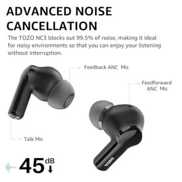 TOZO Upgraded Noise Cancelling Wireless Earbuds