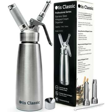 Whipped Cream Dispenser Stainless Steel - Professional Whipped Cream Maker