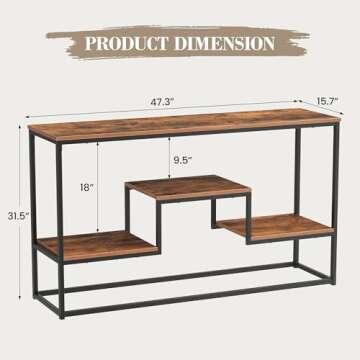 YOUDENOVA TV Stand, Large Media Stand for 55 Inch TV, Modern 3-Tier Entertainment Center with Shelves, Media Console Table for Living Room, Bedroom，Rustic Brown