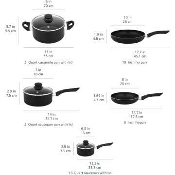 8-Piece Non-Stick Cookware Set by Amazon Basics