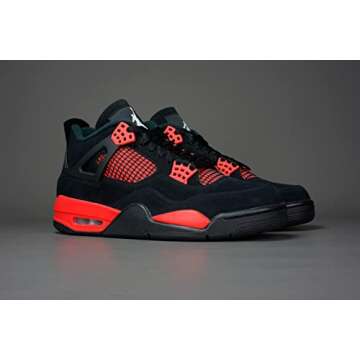 Nike Jordan Mens Air Jordan 4 Retro CT8527 016 Red Thunder - Size 11, Black/White-red