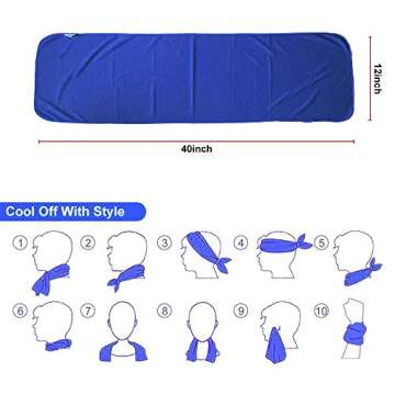 U-pick 4 Packs Cooling Towels for Hot Weather, Instant Cold Breathable Towel, Chilly Rags for Neck, Sweat Towels for Gym, Yoga, Golf, Tennis, Workout, Travel, Theme Parks & More Activities 40"x12"