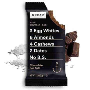 RXBAR Protein Bars, Protein Snack, Snack Bars, Chocolate Sea Salt, 18.3oz Box (10 Bars)