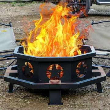 42 Inch Heavy Duty Outdoor Fire Pit - Perfect for Yard, Camping & Patio