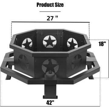 42 Inch Heavy Duty Outdoor Fire Pit for Camping & Yard