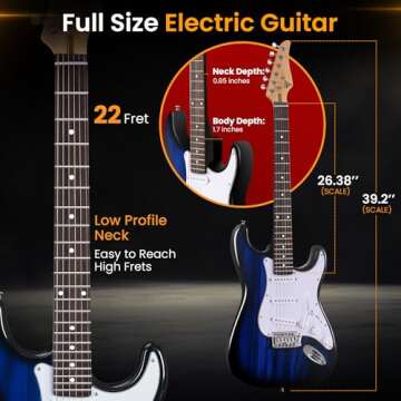 Complete Pyle Electric Guitar Kit with Amplifier and Accessories