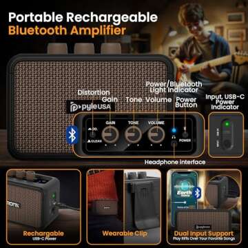 Complete Pyle Electric Guitar Kit with Amplifier and Accessories