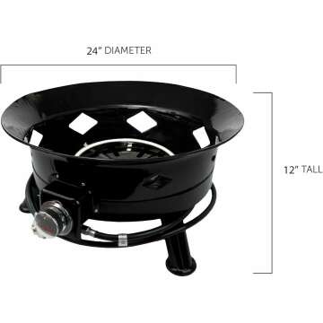 Flame King 24" Smokeless Fire Pit – Ideal for Camping