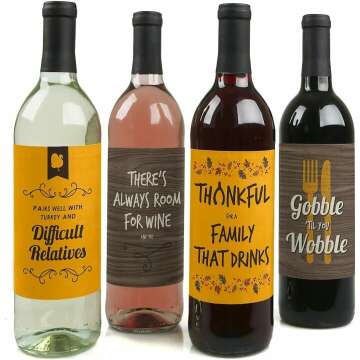 Thanksgiving Wine Labels