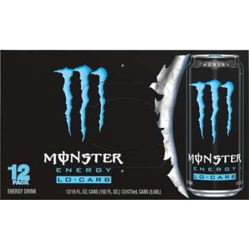 Monster Energy, Lo-Carb Monster, Low Carb Energy Drink, 16 Ounce (Pack of 12)