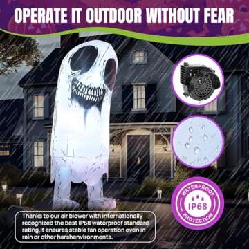 Giant 8FT Sneering Ghost Inflatable for Halloween