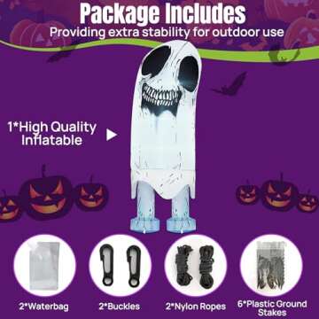 Giant 8FT Sneering Ghost Inflatable for Halloween