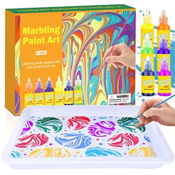 Marbling Paint Art Kit for Kids - Arts and Crafts Toys for Girls & Boys Ages 6-12 - Craft Kits Art Set - Ideal Gifts for Kids Activities Age 5 6 7 8 9 10-12 Year Old