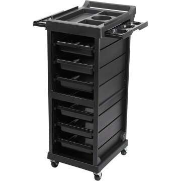 Saloniture Beauty Salon Rolling Trolley Cart with 5 Drawers