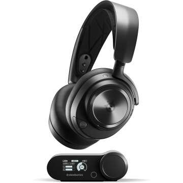 SteelSeries Arctis Nova Pro Wireless Multi-System Gaming Headset - Premium Hi-Fi Drivers - Active Noise Cancellation - Infinity Power System - ClearCast Gen 2 Mic - PC, PS5, PS4, Switch, Mobile
