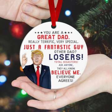 Funny Ornaments for Dad - Unique Kids Gift 2024