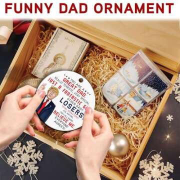 Funny Ornaments for Dad - Unique Kids Gift 2024