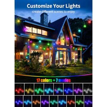 Brightown RGBW Outdoor String Lights, 25FT LED Patio Lights with Remote and Timer, Commercial Grade Waterproof Hanging Lights with 13 Shatterproof Bulbs(1 Spare) for Backyard Porch Garden Party Decor