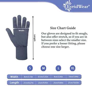 Evridwear Unisex Men Women Merino Wool String Knit Liner Gloves Provide Warmth Cool and Cold Seasons Skiing, Snowboarding, Cycling, Running, Climbing (Gray XL)