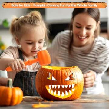 Halloween Pumpkin Carving Kit: 30PCS Tools & Stencils for Safe Family Fun