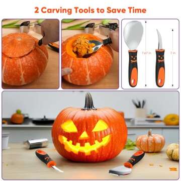 30PCS Halloween Pumpkin Carving Kit with Stencils