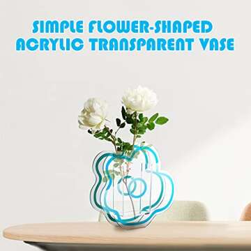 Blue Acrylic Cloud Shaped Flower Vase Make Up Brush Pen Holder Elegant Modern Contemporary Design Vase for Home Office Wedding Decor