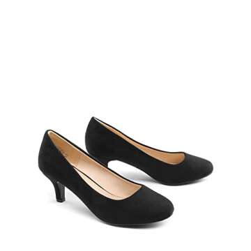 DREAM PAIRS Elegant Suede Wedding Low Heel Pumps