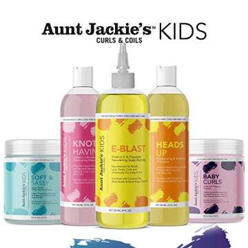 Aunt Jackie's Kids E-Blast Daily Oil for Dry Scalp, Vitamin E and Flaxseed Nourishing Scalp Remedy for Naturally Curly, Coily and Wavy Hair, 8 oz