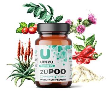 UMZU zuPOO Colon Health & Constipation Relief Supplement | Advanced Digestion Support with Apple Cider Vinegar, Ginger & Milk Thistle for Gas & Bloating (15 Day Supply | 30 Capsules)