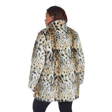 RACHEL Rachel Roy Women's Faux Fur Mid Length Coat, Leopard, XS