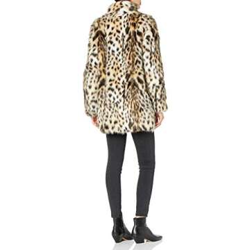 RACHEL Rachel Roy Women's Faux Fur Mid Length Coat, Leopard, XS