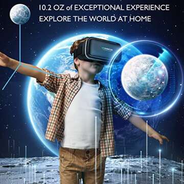 VR SHINECON VR Headset Glasses High-end Version of The Removable 3D Virtual Reality Helmet 4.7-6.8 inches for TV, Phone Movies,Education& Video Games Compatible iOS,Android