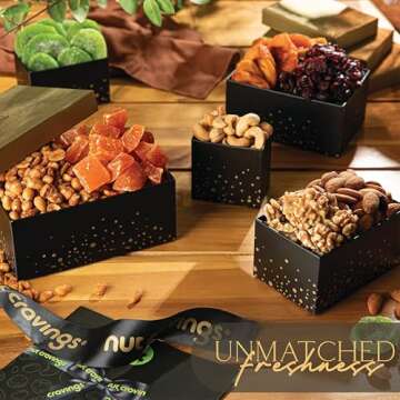 Gourmet Nut & Dried Fruit Gift Basket for Holidays