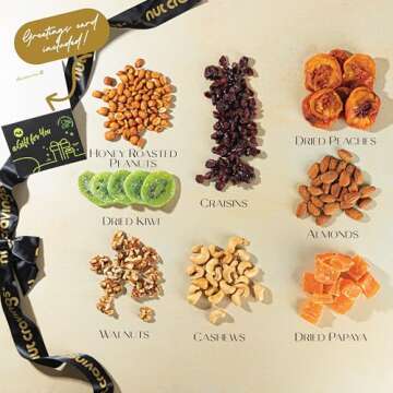 Gourmet Nut & Dried Fruit Gift Basket for Holidays