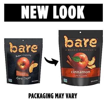 Bare Baked Crunchy, Apples Cinnamon, 3.4 Ounce (Pack of 6)