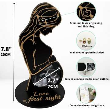 Heart's Sign Ultrasound Frame Pregnancy Gift Ideas - Gifts for Pregnant Women Mom To Be | Pregnant Wife Gifts Sonogram Frame | Expecting Parents To Be Unique Gifts | Pregnant Mom Gifts