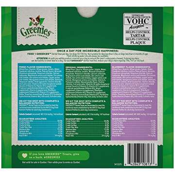 GREENIES Large Natural Dog Dental Care Chews Oral Health Dog Treats 3-Flavor Variety Pack, (3) 12 oz. Pouches