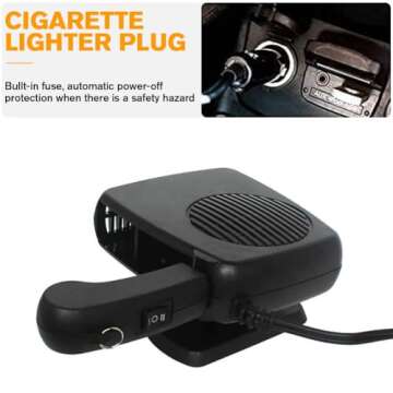 Car Heater,150W Portable Fast Heating Auto Car Heater Defroster Windshield Defogger Automobile Windscreen Heater Plug in Cigarette Lighter