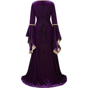 Parlsdy Renaissance Costume Women Velvet Irish Dress Medieval Witch Costumes Victorian Faire Costumes