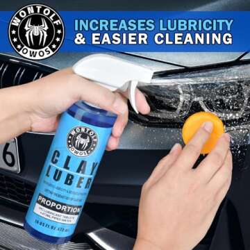 Car Clay Bars Auto Detailing and Clay Luber Synthetic Lubricant Kit, 4 Clay Bars, Clay bar Lubricant Tablets 10 Pack(1pc=16 fl oz), Spray Bottle and Microfiber Towel for Car Detailing Cleaning