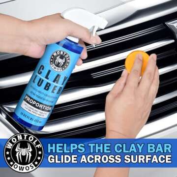 Car Clay Bars Auto Detailing and Clay Luber Synthetic Lubricant Kit, 4 Clay Bars, Clay bar Lubricant Tablets 10 Pack(1pc=16 fl oz), Spray Bottle and Microfiber Towel for Car Detailing Cleaning