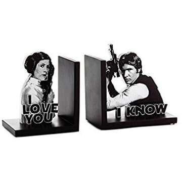 Star Wars Han Solo and Princess Leia Bookends, Set of 2 Desk Accessories Sci-Fi