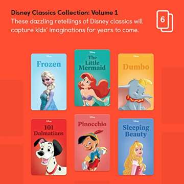 Yoto Disney Classics Collection: Vol. 1 – Kids 6 Audio Cards for Use with Player & Mini All-in-1 Audio Device, Educational Screen-Free Listening with Fun Playtime Bedtime Travel Stories, Ages 4+