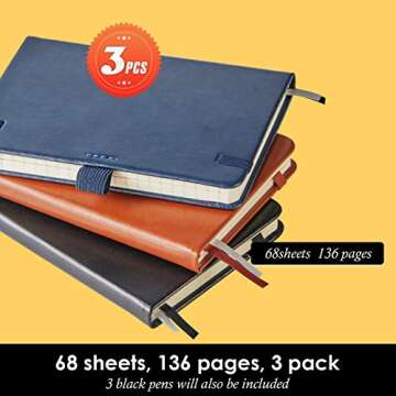 NIRMIRO Pocket Notebooks - 3 Pack A6 Journals