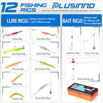 PLUSINNO Fishing Lures for 12 Rigs, Tackle Box with Included Crankbaits, Spoon, Hooks, Weights and More Accessories, 353 Pcs Lure Baits Gear Kit Freshwater Bass…