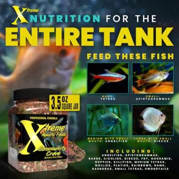 Xtreme Community Crave Flake - Krill & Spirulina Blend for Vibrant Colors, Immune Support and Digestive Health, Tropical & Freshwater Fish Nutrition – Premium Community Aquarium Food (3.5oz)