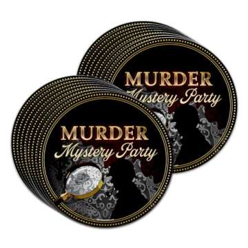 Murder Mystery Themed Party Supplies - Adult Birthday Supplies - Tableware Set Includes Plates Napkins Cups - Kit for 16