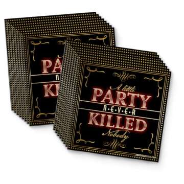 Murder Mystery Themed Party Supplies - Adult Birthday Supplies - Tableware Set Includes Plates Napkins Cups - Kit for 16